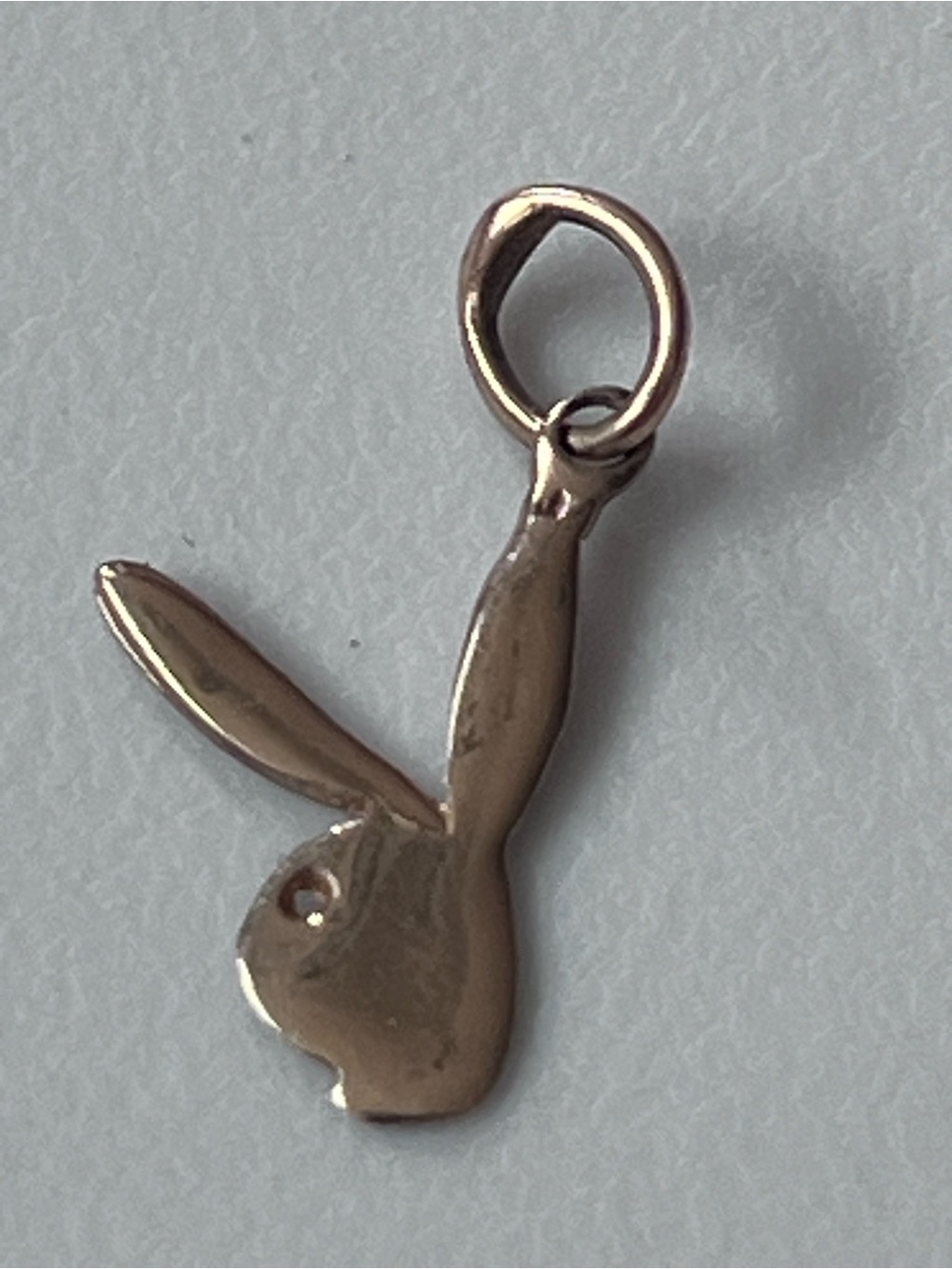 14K charm yellow gold pendant tiny Bunny Rabbit late 70s vintage authentic